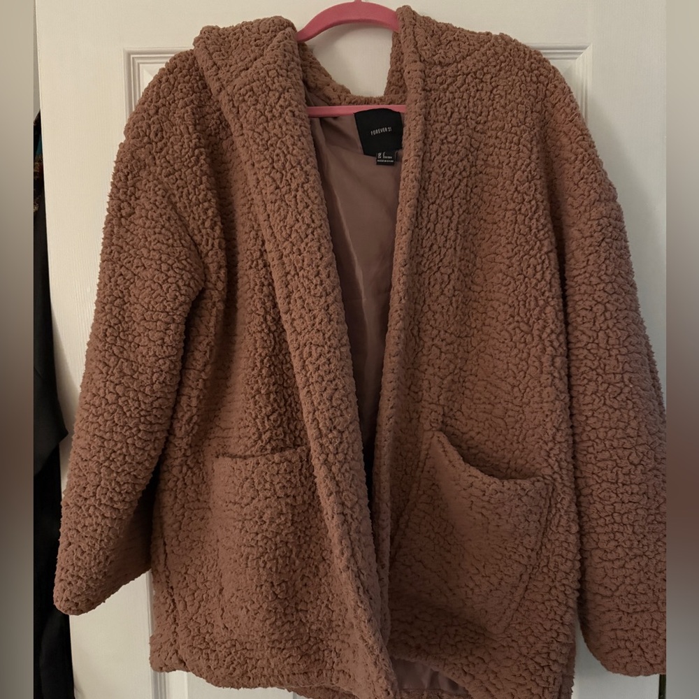 Mauve/ Plum Sherpa Hooded Jacket